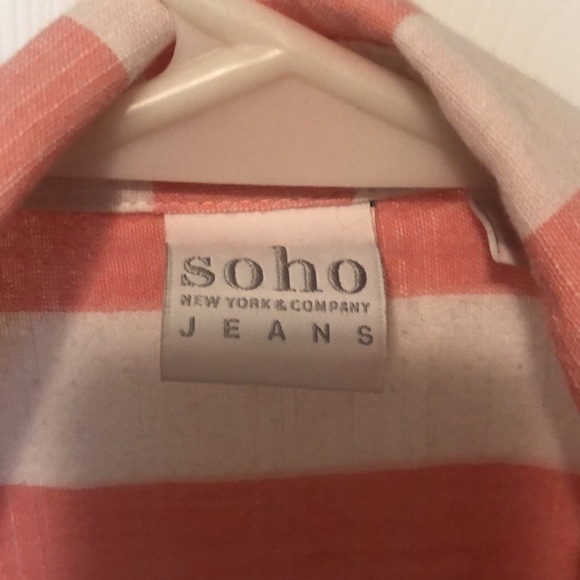 Striped v-neck button down shirt - Picture 2 of 4